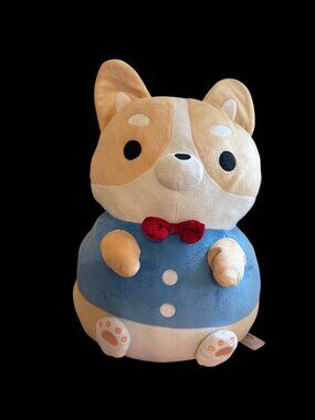 Lg Honey Maru Corgi Plush Stuffed Animal Toy With Bow Tie Security nursery gift